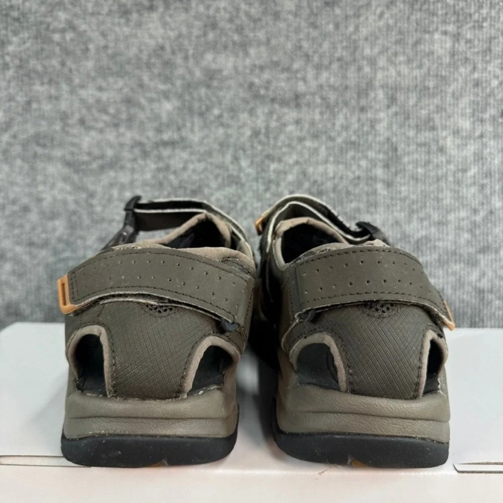 Teva Tanza Mens Closed Toe Hiking Sandals Olive Green Tan Water Shoes Size 8.5